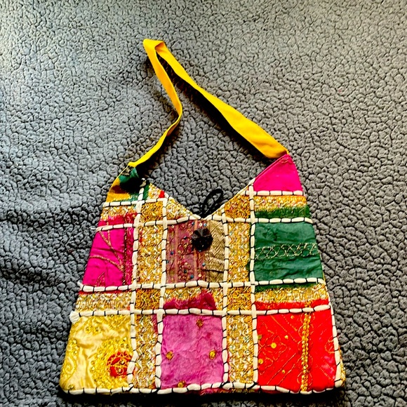 Colorful 14x13 shoulder purse. Made in Thailand. - Picture 1 of 4
